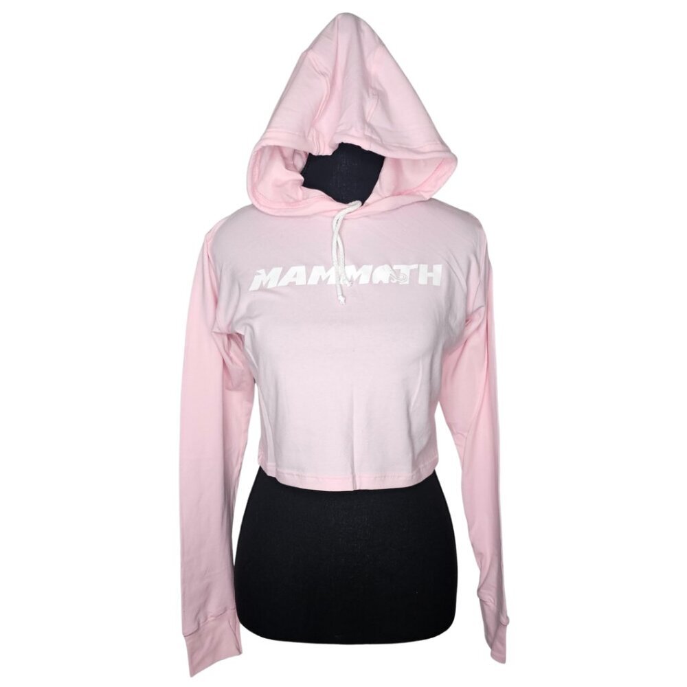Long sleeve Baby Pink crop top hoodie, Size Small